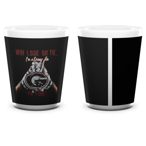 Custom Design - Ceramic Shot Glass - White - Front & Back
