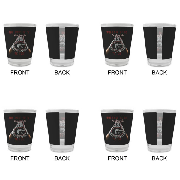 Custom Design - Glass Shot Glass - Standard - Set of 4 - Front & Back