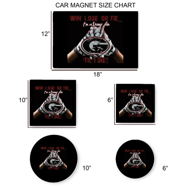 Custom Design - Car Magnets - SIZE CHART