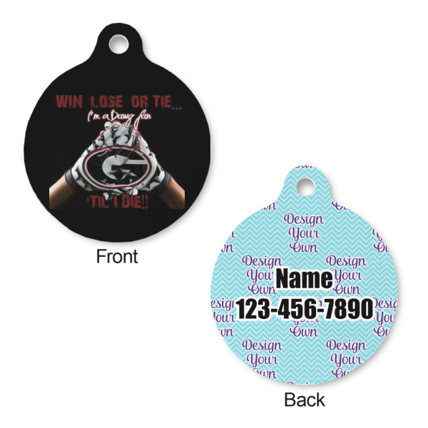 Custom Design - Round Pet ID Tag - Large - Front & Back View