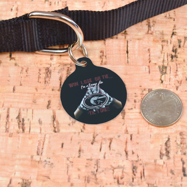 Custom Design - Round Pet ID Tag - Large - In Context