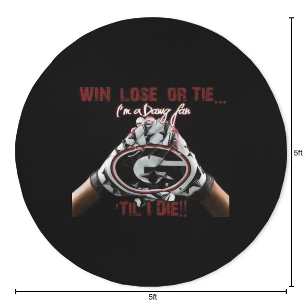 Custom Design - Round 5ft Indoor Rug - Dimensions