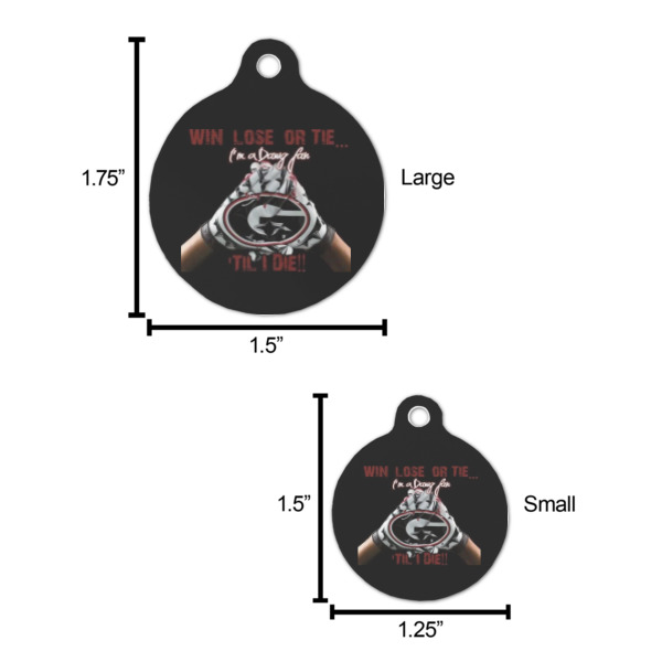 Custom Design - Round Pet ID Tag - Comparison Scale