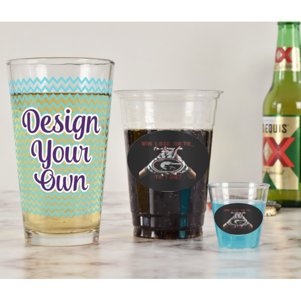 Custom Design - Pint Glass - Full Fill w Transparency - In Context