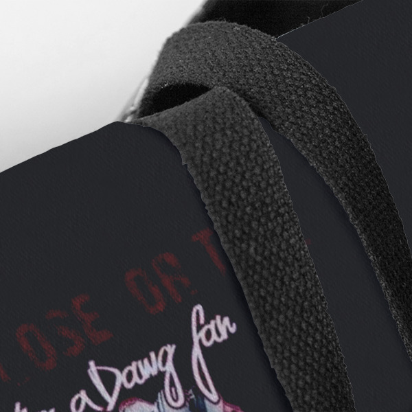Custom Design - Closeup of Tote w/Black Handles