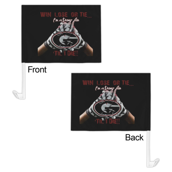 Custom Design - Car Flag - 11" x 8" - Front & Back View