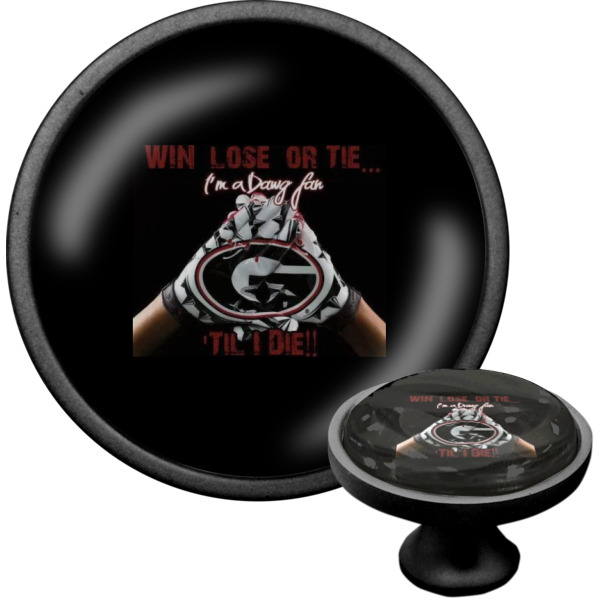 Custom Design - Black Custom Cabinet Knob (Front and Side)