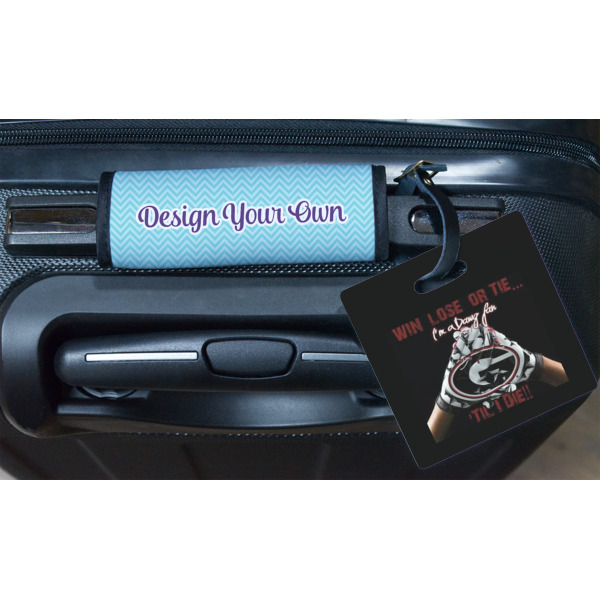 Custom Design - Square Luggage Tag & Handle Wrap - In Context