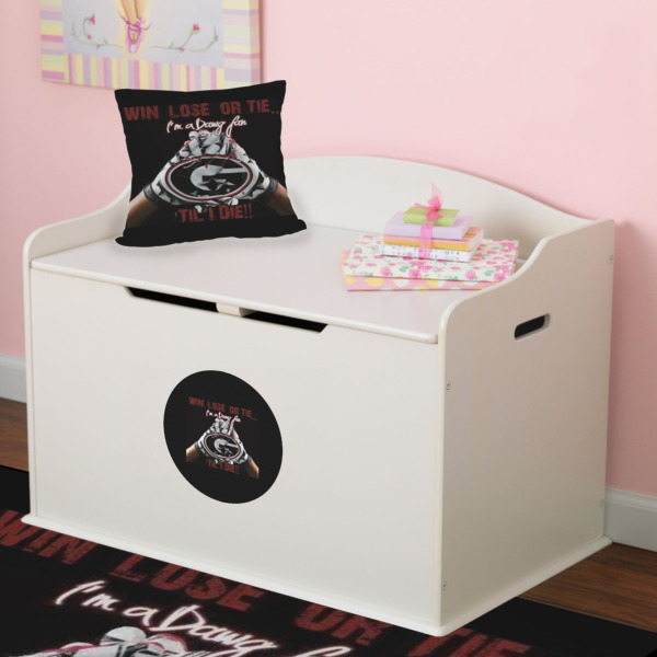Custom Design - Round Wall Decal on Toy Chest