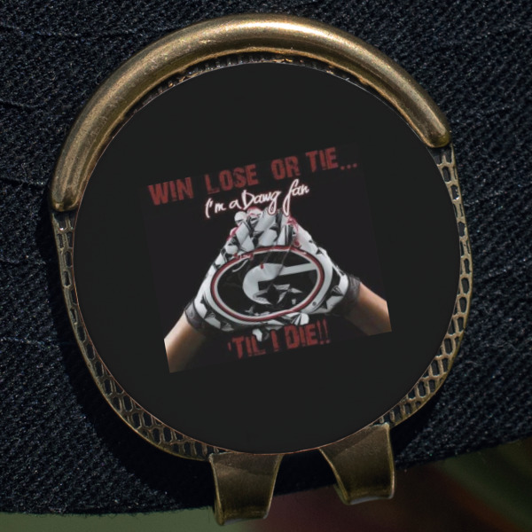 Custom Design - Golf Ball Marker Hat Clip - Gold - Close Up