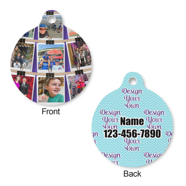 Custom Design - Round Pet ID Tag - Small - Front & Back View