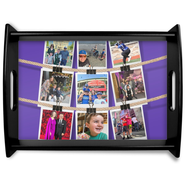 Custom Design Your Own Black Wooden Tray - Large