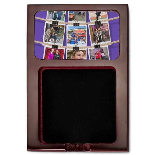 Custom Design - Red Mahogany Sticky Note Holder - Flat