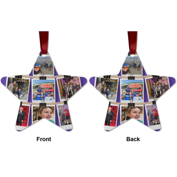 Custom Design - Metal Star Ornament - Front and Back