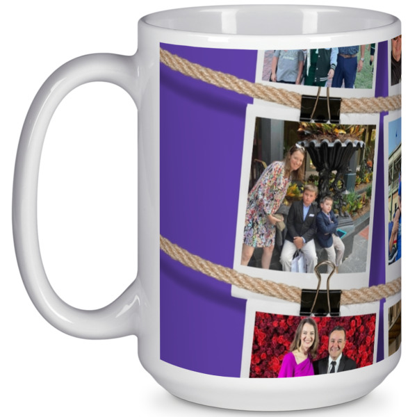 Custom Design Your Own 15 oz Coffee Mug - White