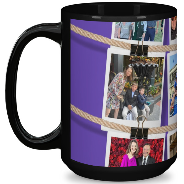 Custom Design Your Own 15 oz Coffee Mug - Black