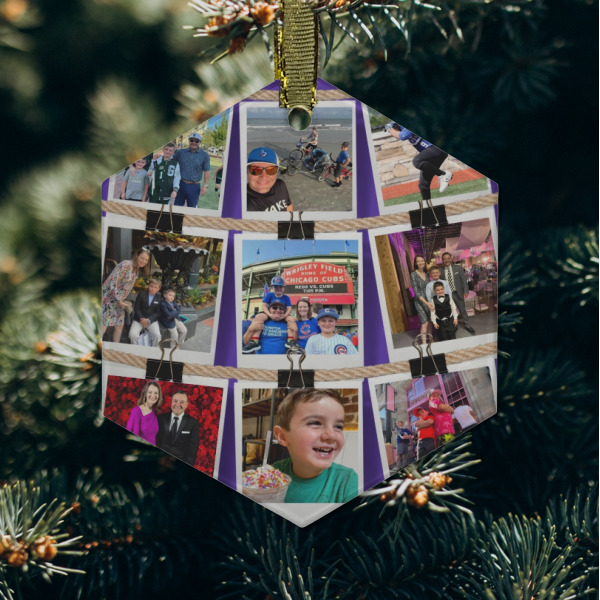 Custom Design - Frosted Glass Ornament - Hexagon (Lifestyle)