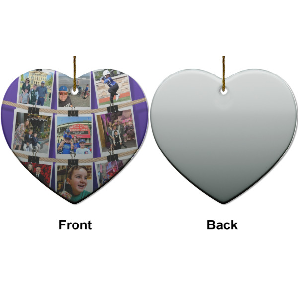 Custom Design - Ceramic Flat Ornament - Heart Front & Back (APPROVAL)