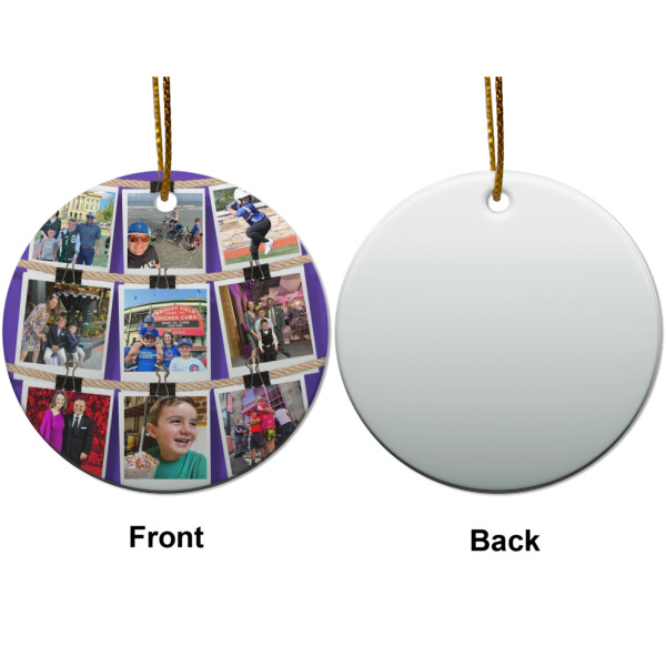 Custom Design - Ceramic Flat Ornament - Circle Front & Back (APPROVAL)