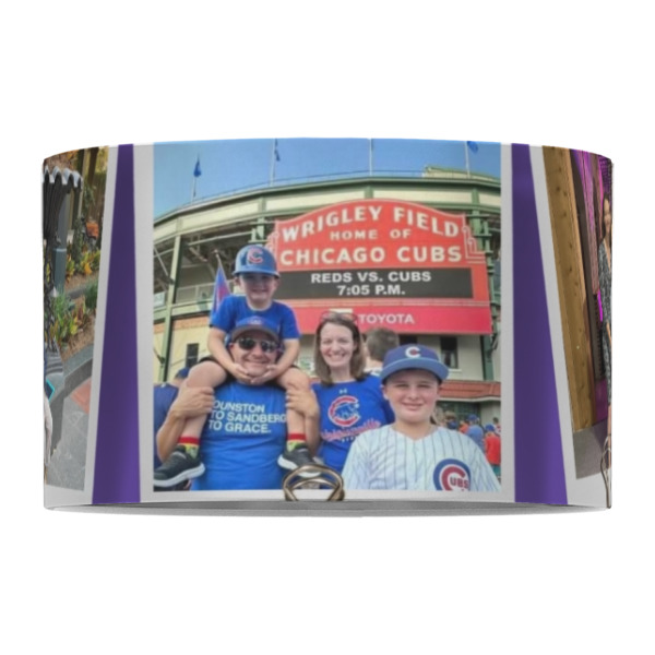 Custom Design - 12" Drum Lampshade - FRONT (Fabric)