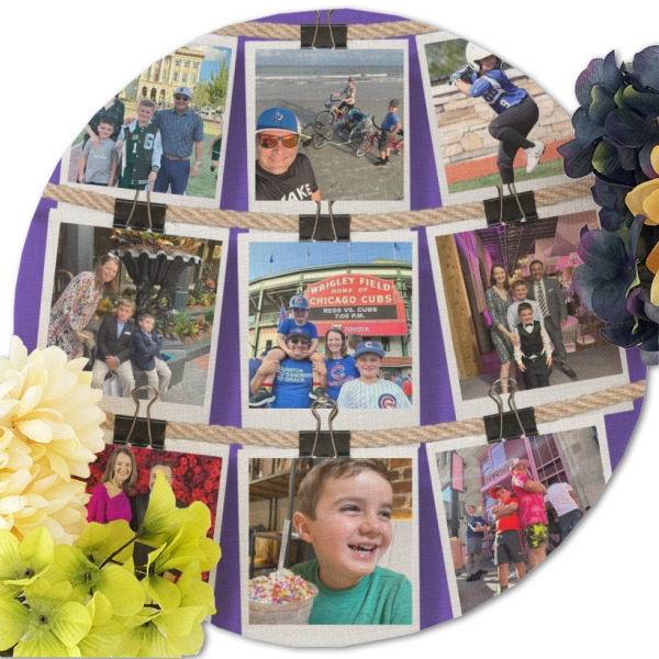 Custom Design - Round Linen Placemats - Front (w flowers)