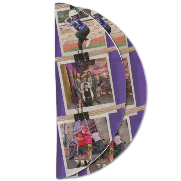 Custom Design - Round Linen Placemats - HALF FOLDED (double sided)