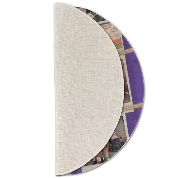 Custom Design - Round Linen Placemats - HALF FOLDED (single sided)