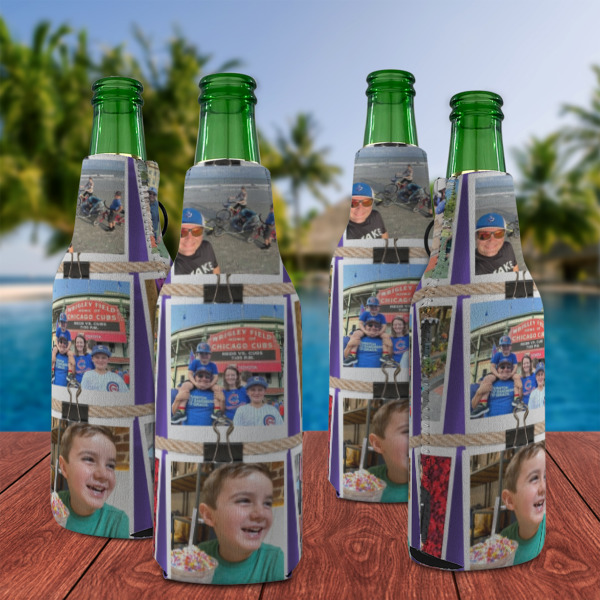 Custom Design - Zipper Bottle Cooler - Set of 4 - Lifestyle
