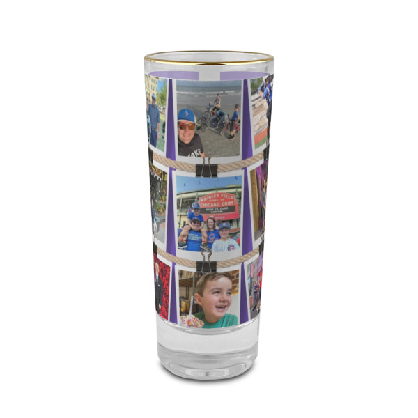 Custom Design Your Own 2 oz Shot Glass - Glass with Gold Rim