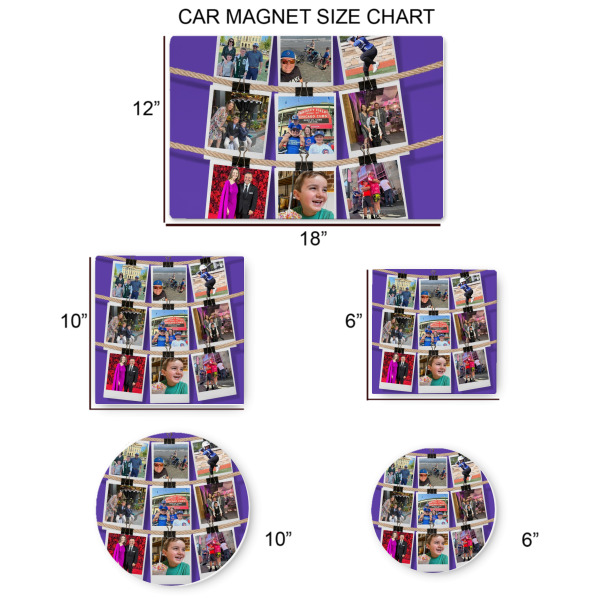 Custom Design - Car Magnets - SIZE CHART