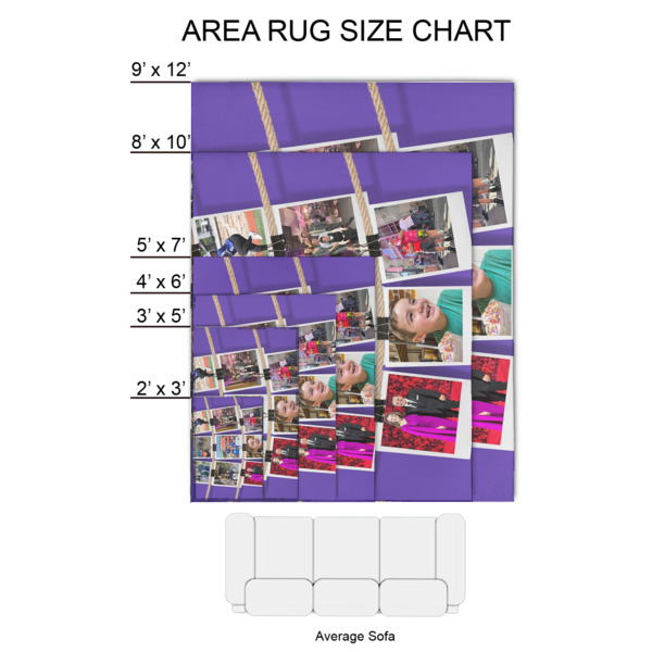 Custom Design - 2'x3' Indoor Area Rugs - Size Chart