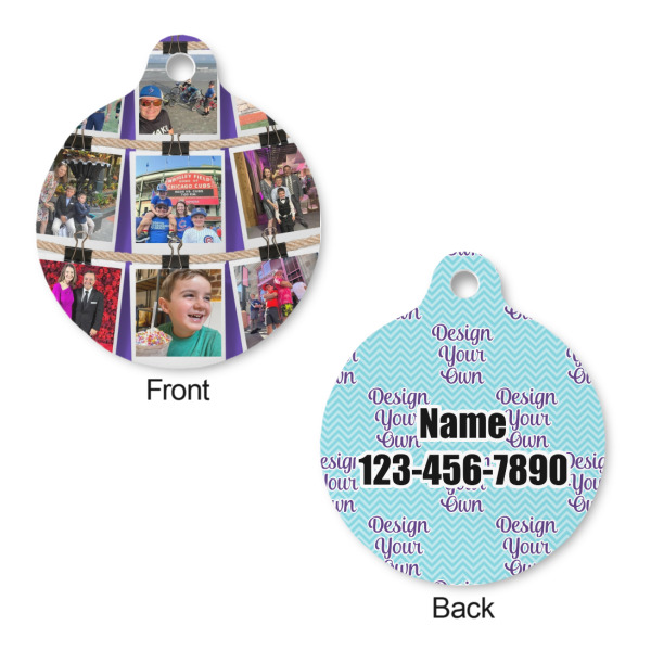 Custom Design - Round Pet ID Tag - Large - Front & Back View