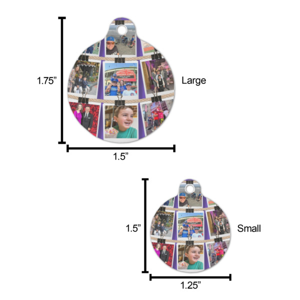 Custom Design - Round Pet ID Tag - Comparison Scale