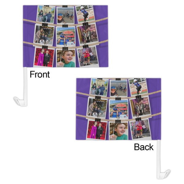 Custom Design - Car Flag - 11" x 8" - Front & Back View