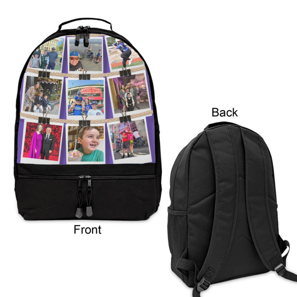 Custom Design - Large Backpack - Black - Front & Back View