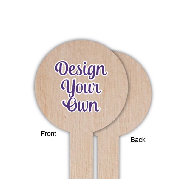 Custom Design - Wooden 6" Food Pick - Round - Single Sided - Front & Back