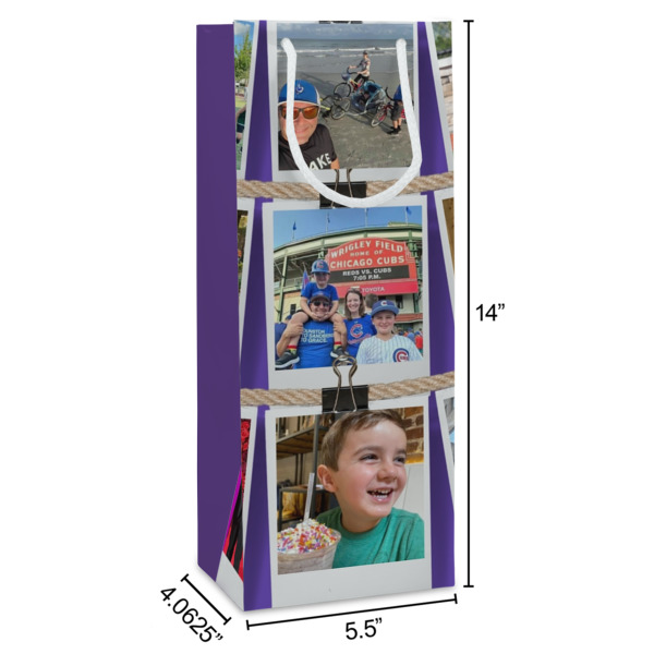 Custom Design - Wine Gift Bag - Dimensions