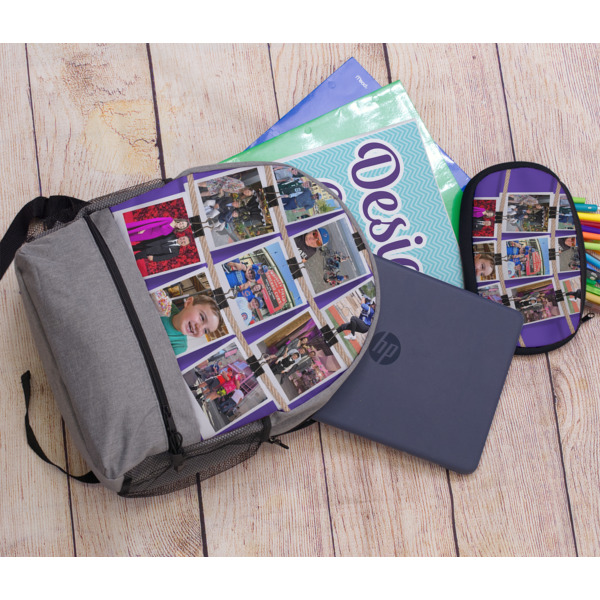 Custom Design - Large Backpack - Gray - With Stuff