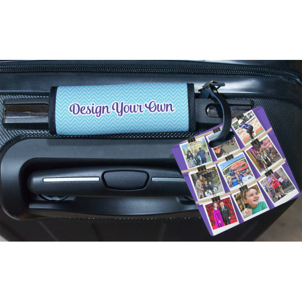 Custom Design - Square Luggage Tag & Handle Wrap - In Context