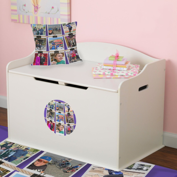 Custom Design - Round Wall Decal on Toy Chest