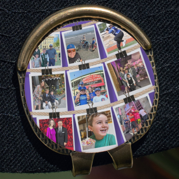 Custom Design - Golf Ball Marker Hat Clip - Gold - Close Up