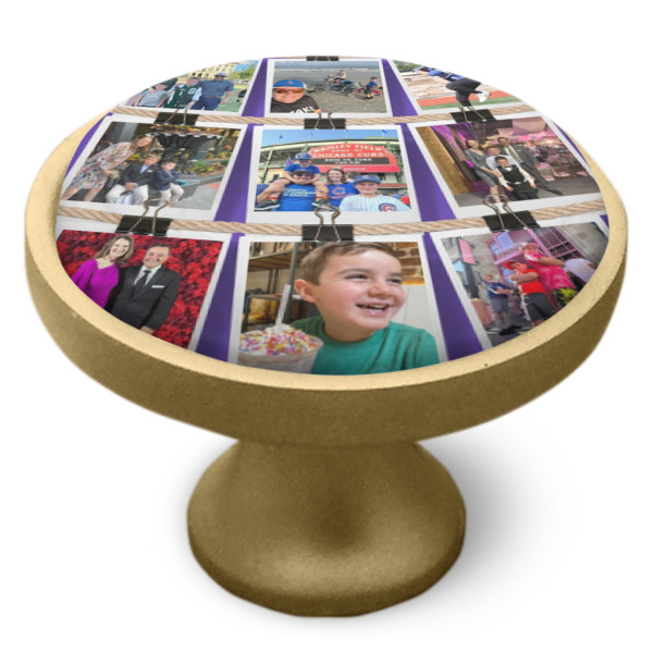 Custom Design - Cabinet Knob - Gold - Side