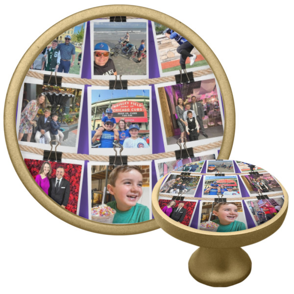 Custom Design - Cabinet Knob - Gold - Multi Angle