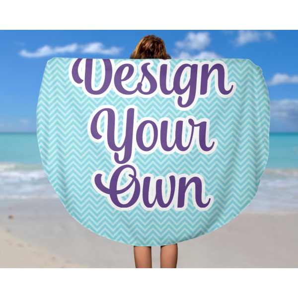 Custom Design - Round Beach Towel - In Use