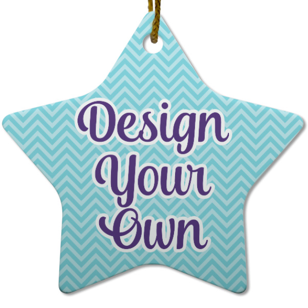 Custom Design - Ceramic Flat Ornament - Star (Front)