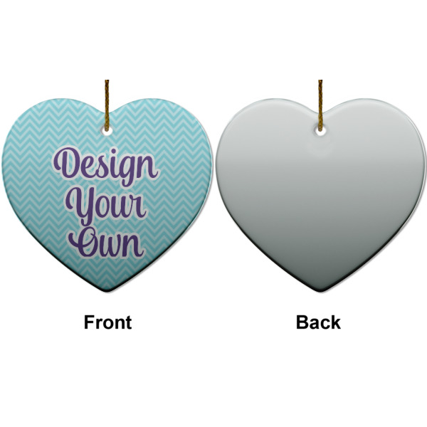 Custom Design - Ceramic Flat Ornament - Heart Front & Back (APPROVAL)