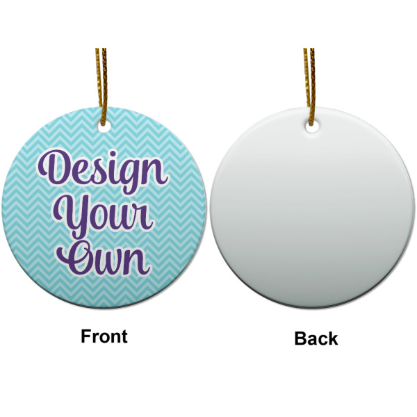 Custom Design - Ceramic Flat Ornament - Circle Front & Back (APPROVAL)