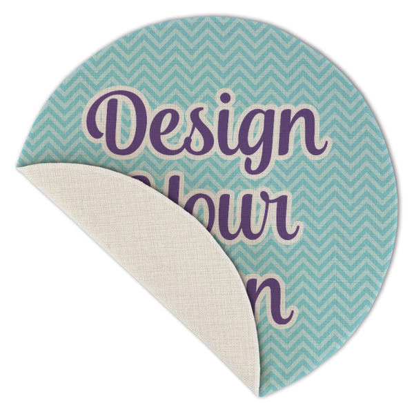 Custom Design - Round Linen Placemats - Front (folded corner single sided)