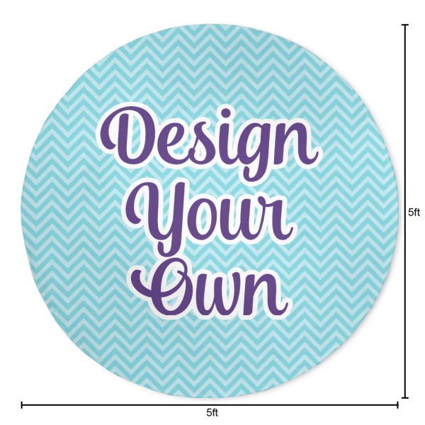 Custom Design - Round 5ft Indoor Rug - Dimensions