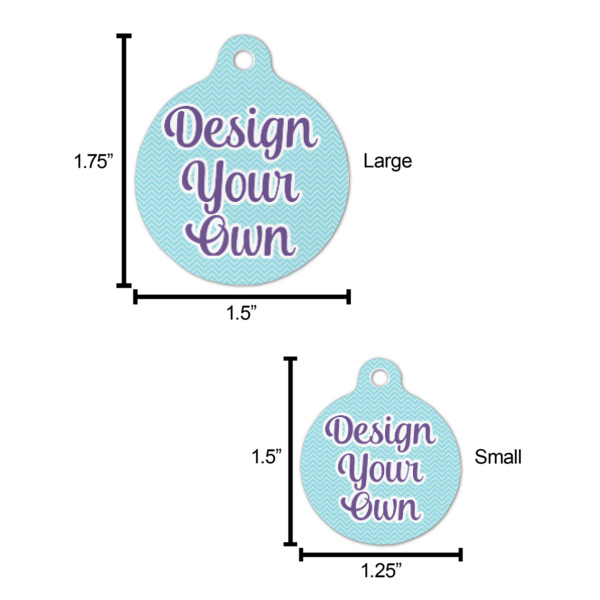 Custom Design - Round Pet ID Tag - Comparison Scale